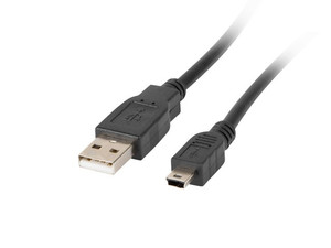 Lanberg USB 2.0 Mini Cable AM-BM5P 1.8M Black Ferrite