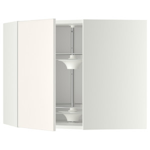 METOD Corner wall cabinet with carousel, white, Veddinge white, 68x60 cm