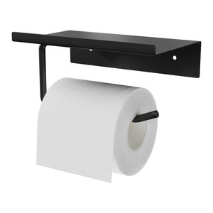 GoodHome Toilet Paper Holder Kina, black