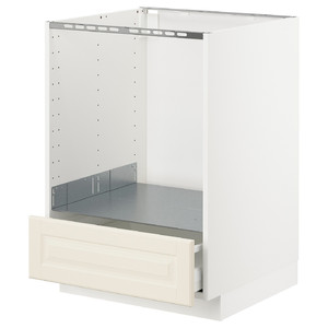 METOD / MAXIMERA Base cabinet for oven with drawer, white, Bodbyn off-white, 60x60 cm