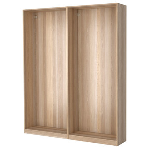 PAX 2 wardrobe frames, white stained oak effect, 200x35x236 cm