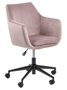 Swivel Desk Chair Nora, velvet, pink