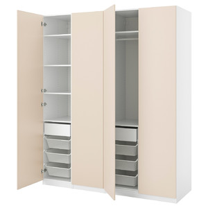 PAX / REINSVOLL Wardrobe combination, grey-beige, 200x66x236 cm