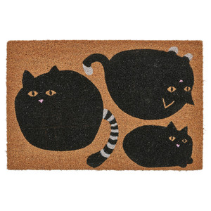 VÄGTYP Door mat, cat black/natural, 40x60 cm