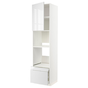 METOD / MAXIMERA Hi cab f ov/combi ov w dr/2 drwrs, white/Ringhult white, 60x60x240 cm