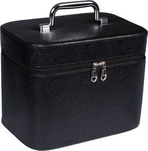 Top Choice Vanity Case with Mirror Snake Black Size XL