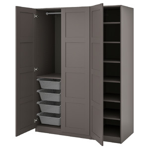 PAX / BERGSBO Wardrobe, dark grey/dark grey, 150x60x201 cm