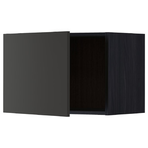 METOD Wall cabinet, black/Nickebo matt anthracite, 60x40 cm