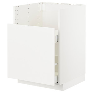 METOD Bc f BREDSJÖN snk/1 frnt/2 drws, white, Veddinge white, 60x60 cm