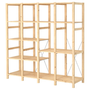 IVAR 4 sections/shelves, pine, 179x50x179 cm