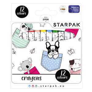 Starpak Wax Crayons 12 Colours Minis