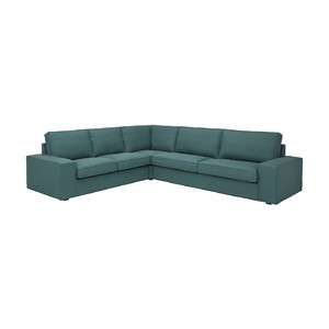 KIVIK Corner sofa, 5-seat, Kelinge grey-turquoise