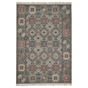 VESTERVIG Rug, flatwoven, handmade multicolour/diamond pattern, 160x230 cm