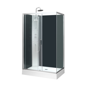 Hydromassage Shower Cabin Onega 80 x 120 cm, asymmetric, low shower tray