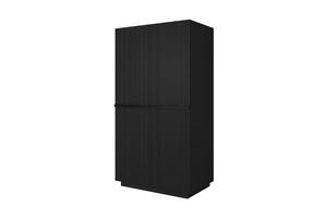 Wardrobe Nicole 100 cm, matt black, black handles