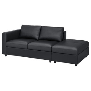 VIMLE 3-seat sofa, with open end, Grann/Bomstad black