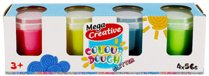 Mega Creative Colour Dough Glitter 4-pack 3+