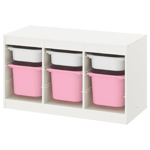 TROFAST Storage combination, white white, pink, 99x44x56 cm