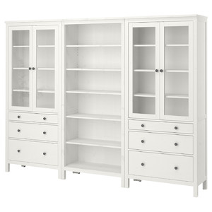 HEMNES Storage combination w doors/drawers, white stain, 270x197 cm