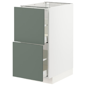 METOD / MAXIMERA Base cb 2 fronts/2 high drawers, white/Bodarp grey-green, 40x60 cm