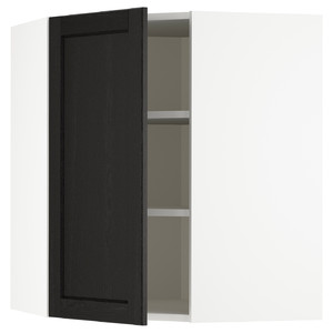 METOD Corner wall cabinet with shelves