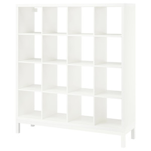 KALLAX Shelving unit with underframe, white/white, 147x164 cm