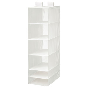 SKUBB Storage with 6 compartments, white, 35x45x125 cm