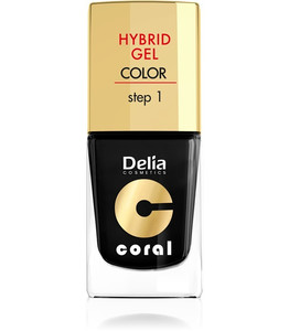 Delia Cosmetics Coral Hybrid Gel Nail Polish No. 26 black 11ml