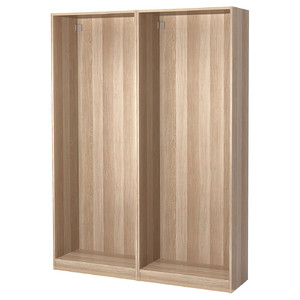PAX 2 wardrobe frames, white stained oak effect, 150x35x201 cm