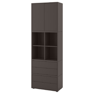 EKET Storage combination with feet, dark grey, 70x35x212 cm