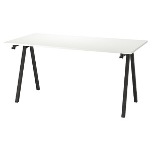 TROTTEN Desk, white/anthracite, 160x80 cm