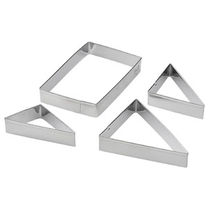 LÄTTBAKAD Cookie cutter, set of 4, stainless steel