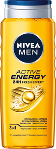 Nivea Men Active Energy Shower Gel Body, Face & Hair 500ml