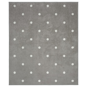 LEN Rug, dotted, grey, 133x160 cm