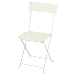 SUNDSÖ Folding chair, off-white outdoor