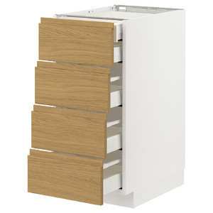 METOD / MAXIMERA Base cb 4 frnts/2 low/3 md drwrs, white/Voxtorp oak effect, 40x60 cm