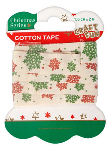 Christmas Decorations Cotton Tape 1.5cm x 2m