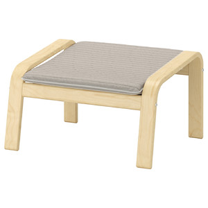 POÄNG Footstool, birch veneer, Knisa light beige