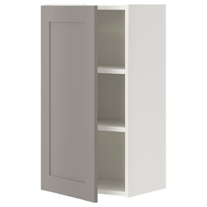 ENHET Wall cb w 2 shlvs/door, white, grey frame, 40x30x75 cm