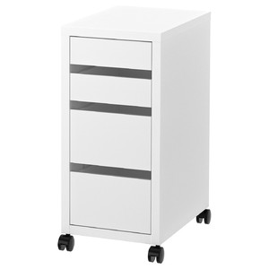 MICKE Drawer unit on castors, white, 35x75 cm