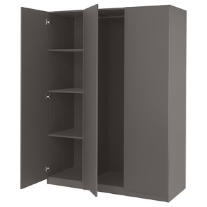 PAX / FORSAND Wardrobe combination, dark grey/dark grey, 150x60x201 cm