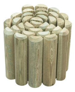 Garden Edging Log Roll 180 x 15 cm fi 23 x 46 mm, green