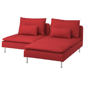 SÖDERHAMN 2-seat sofa with chaise longue, Tonerud red