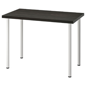 LINNMON / ADILS Desk, black-brown, white, 100x60 cm