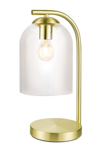 GoodHome Table Lamp Thestias E27, transparent/brass