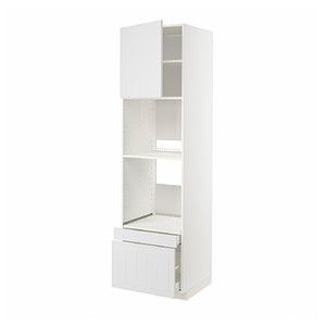 METOD / MAXIMERA Hi cab f ov/combi ov w dr/2 drwrs, white/Stensund white, 60x60x220 cm