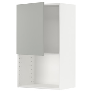 METOD Wall cabinet for microwave oven, white/Havstorp light grey, 60x100 cm