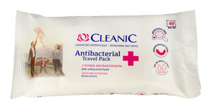 Cleanic Refreshing Wet Wipes Antibacterial Travel Pack 40pcs