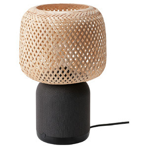 SYMFONISK Speaker lamp w Wi-Fi, bamboo shade