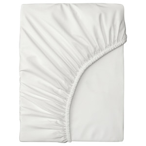 BRUKSVARA Fitted sheet, white, 160x200 cm